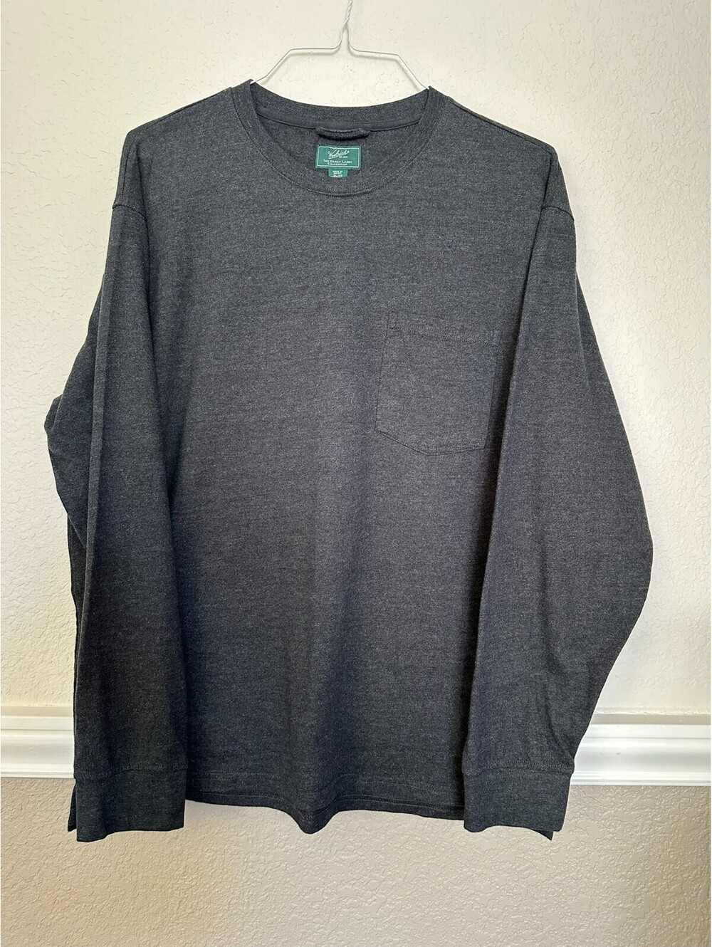 Woolrich Green Label Men's XL Long Sleeve Pocket T-Shirt Charcoal Gray